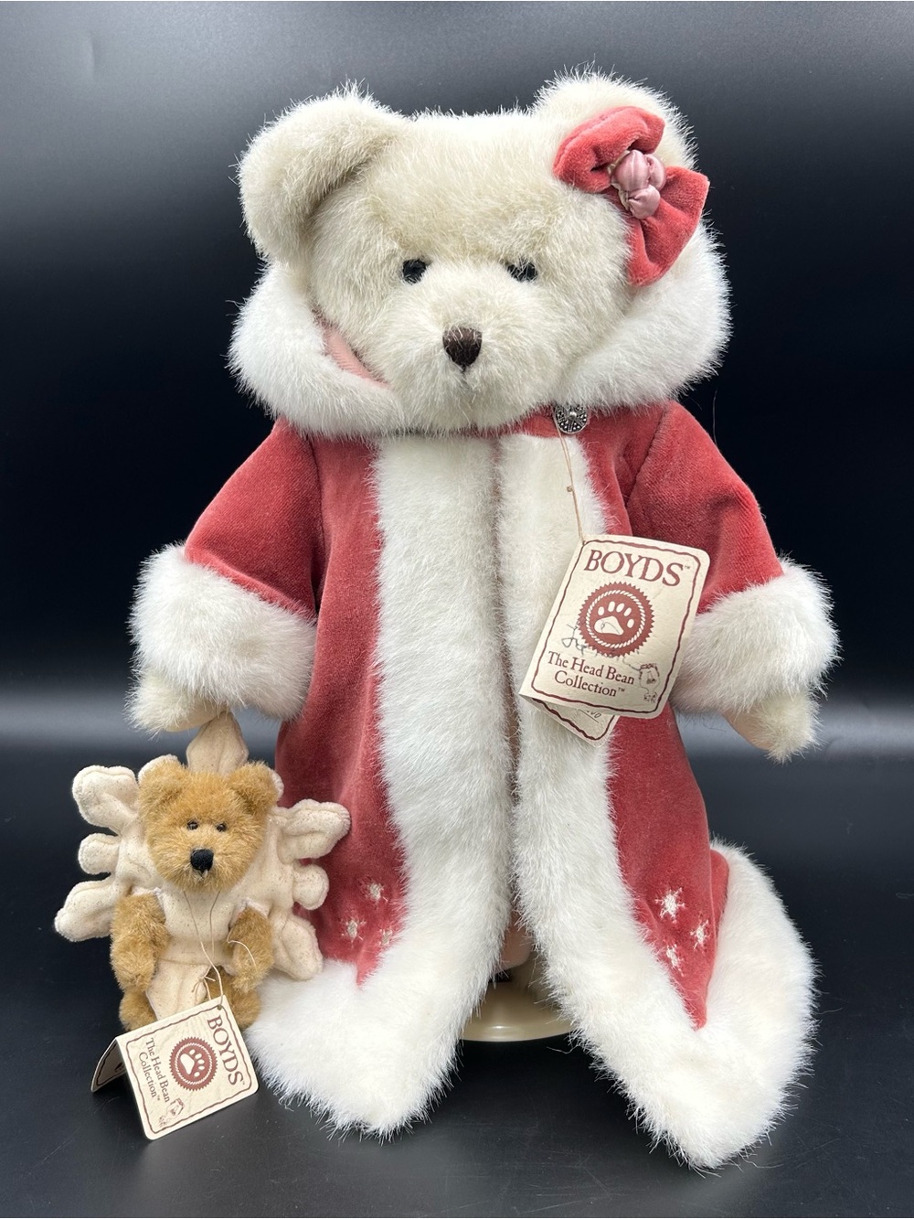 Boyds Bears Genevieve Frostbeary Plush w Stand Ltd Ed Bear Blizz Ornament